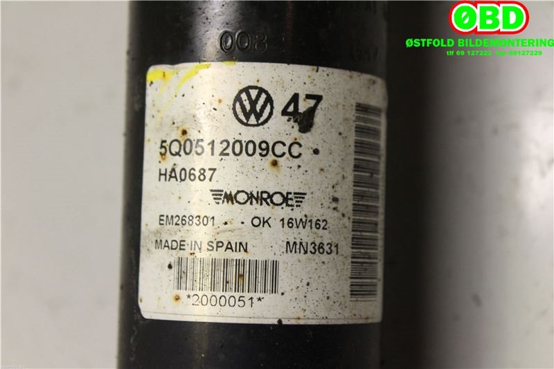 Støtdemper bak til Škoda Octavia 2017-2020 (Type III, Fase 2)  (SKODA|5Q0 513 045 BS||5Q0512009CC)