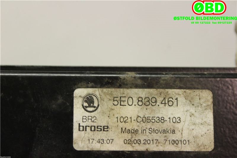 Ruteheis til Škoda Octavia 2017-2020 (Type III, Fase 2) (SKODA|5E0 839 461||5E0839461)