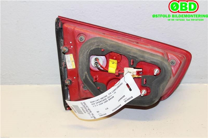 Baklykt høyre indre til Kia Sportage 2010-2016 (Type III) (KIA|924063W010|)