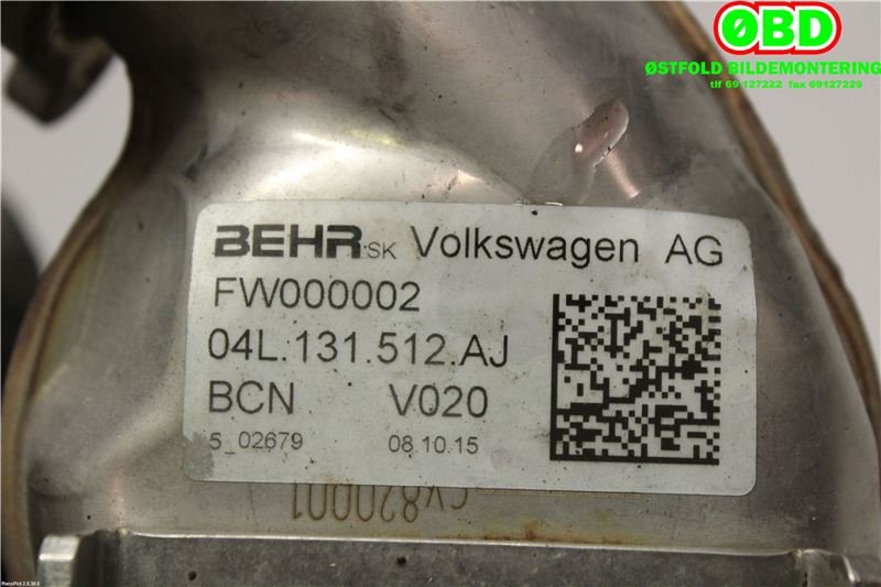 EGR-kjøler til VW Caddy 2015-2020 (Type III, Fase 3) (VOLKSWAGEN|04L 131 512 AJ||04L131512AJ)