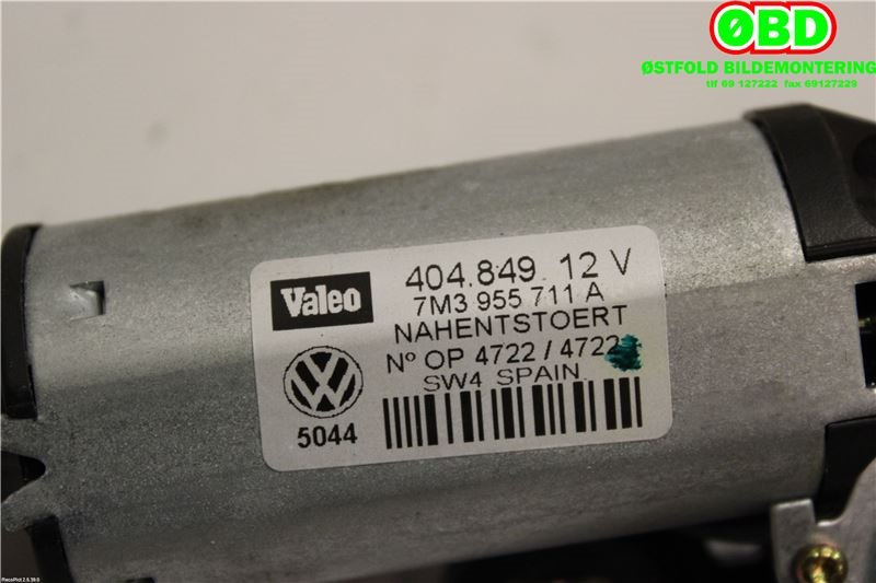 Viskermotor bakrute til VW Sharan 2000-2010 (Type I, Fase 2)  (VOLKSWAGEN|7M3 955 711 C||7M3955711A)