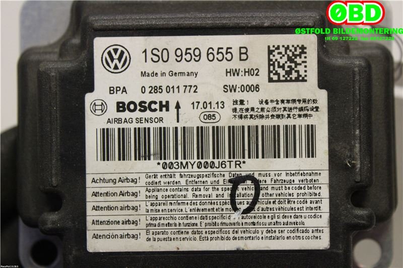 Airbag elektronikk til VW Up 2012-2019  (1S0 959 655 B||1S0959655B)