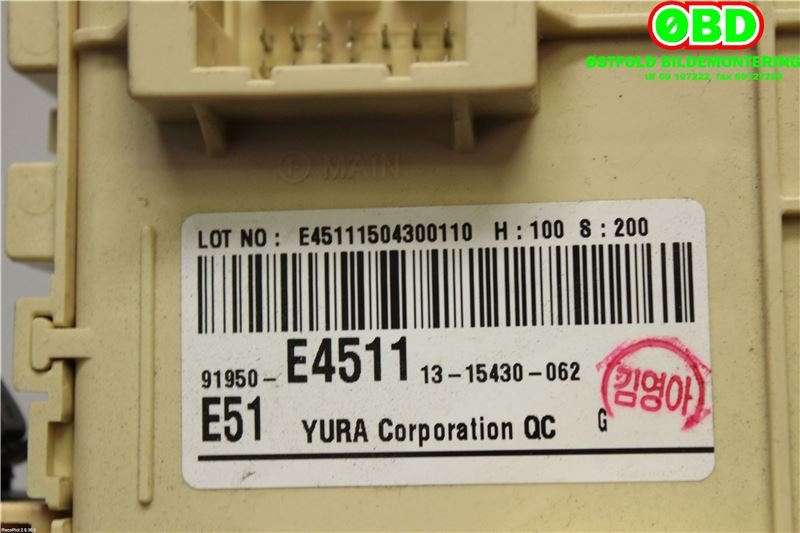 Sikringsboks til Kia Soul 2014-2019 (Type II)  (KIA|91950E4511|)