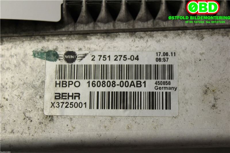 Radiator (manuell gir) til Mini Countryman 2010-2016 (R60) (R60) (MINI|17 11 2 751 275||2751275)