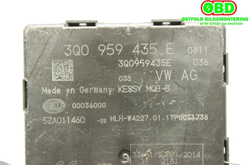 Styreenhet nøkkelfri/keyless til Škoda Superb 2015-->> (Type III)  (SKODA|3Q0 959 435 E|3Q0 959 435 N|3Q0959435E)