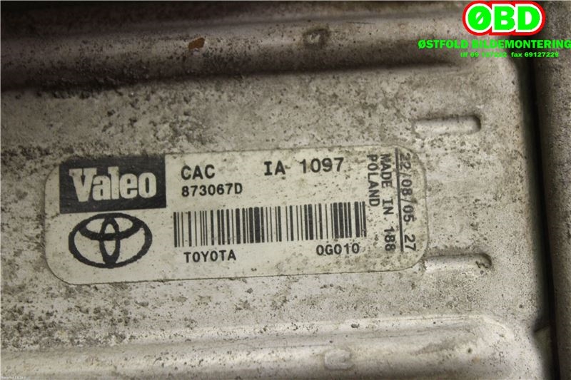 Intercooler til Toyota Avensis 2003-2008 (Type II) (TOYOTA|179400G010|)