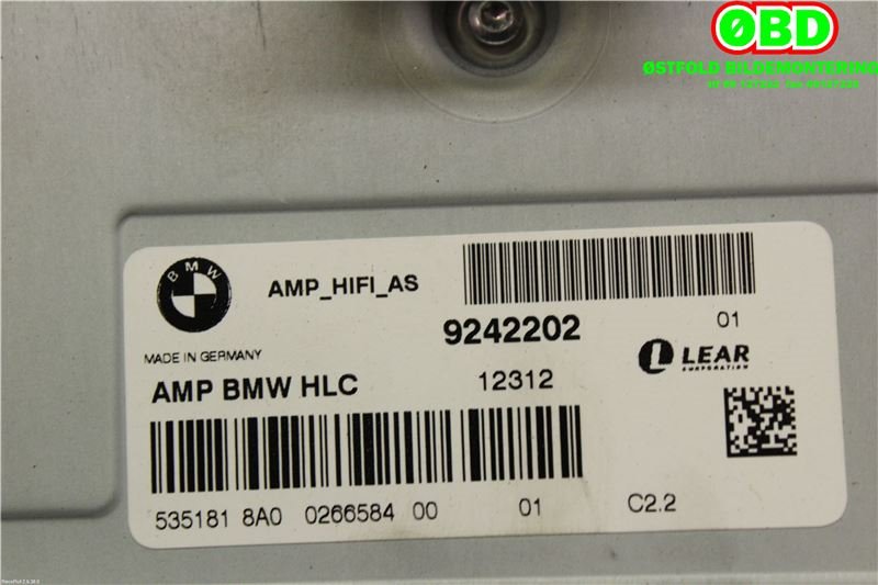 Bilstereo forsterker til BMW 1-Serie 2011-2015 (Fase 1) (F20/F21) (F20/F21) (BMW||9242202)