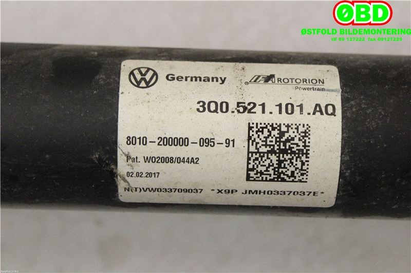 Mellomaksel til Škoda Superb 2015-->> (Type III)  (SKODA|3Q0 521 101 AQ||3Q0521101AQ)