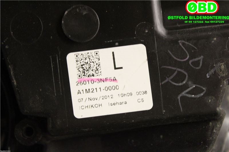 Frontlykt høyre xenon til Nissan Leaf 2011-2017 (Type I)  (NISSAN|260103NF5A|)