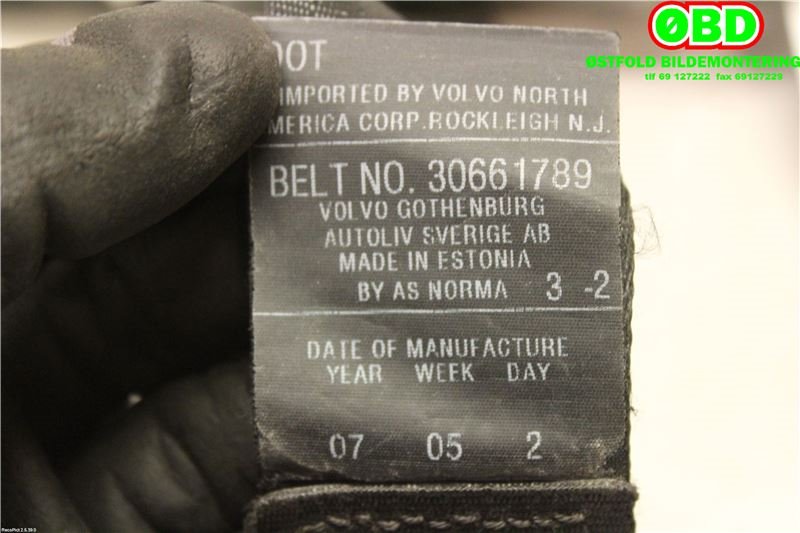 Airbag beltestrammer til Volvo V50 2004-2007 (Fase 1) (VOLVO|)