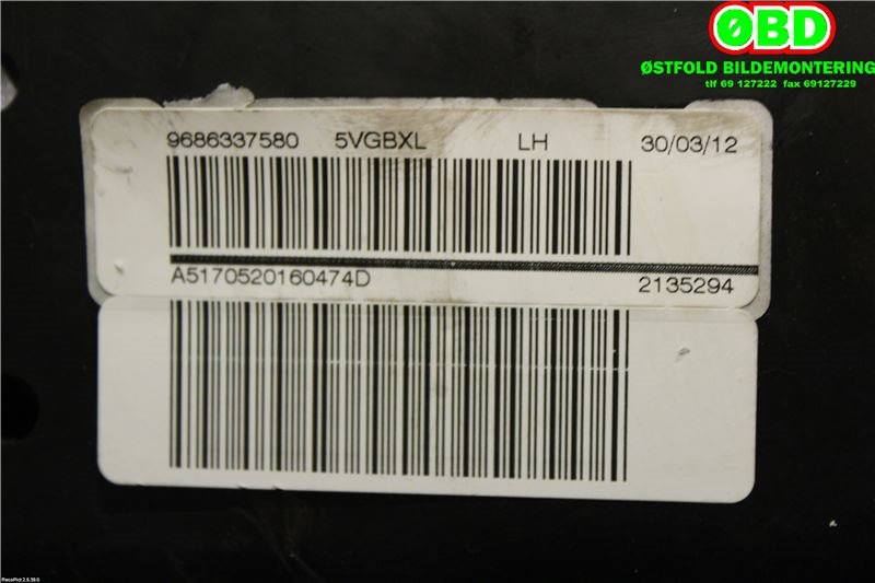 Airbag sidepute venstre til Peugeot 508 2011-2014 (Type I, Fase 1) (PEUGEOT|8217G4||9686337580)
