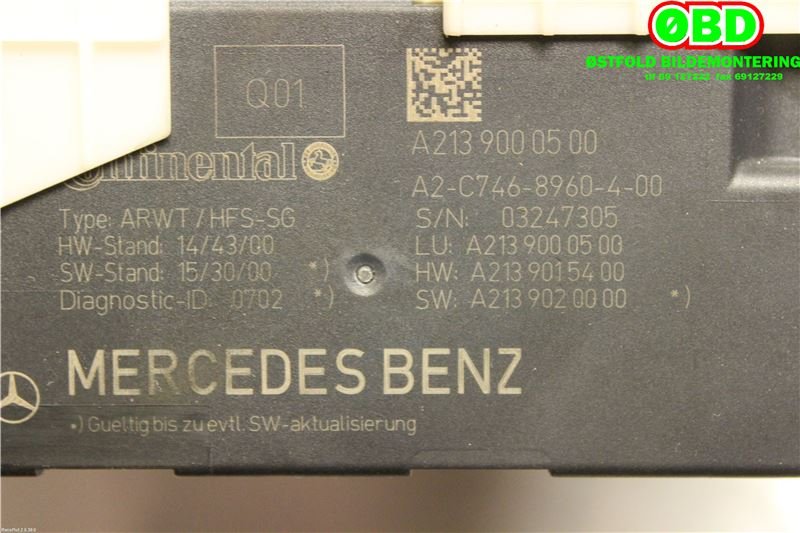 Baklukeåpner motor til Mercedes E-Klasse 2016-2023 (W213) (W213) (MERCEDES|A 213 760 56 00||2137605600)