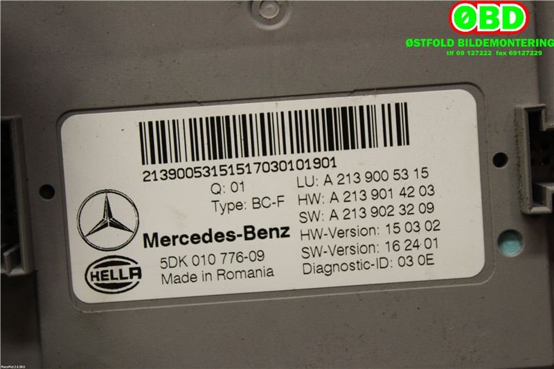 Styreenhet diverse til Mercedes E-Klasse 2016-2023 (W213) (W213) (MERCEDES|A 213 900 53 15||2139005315)