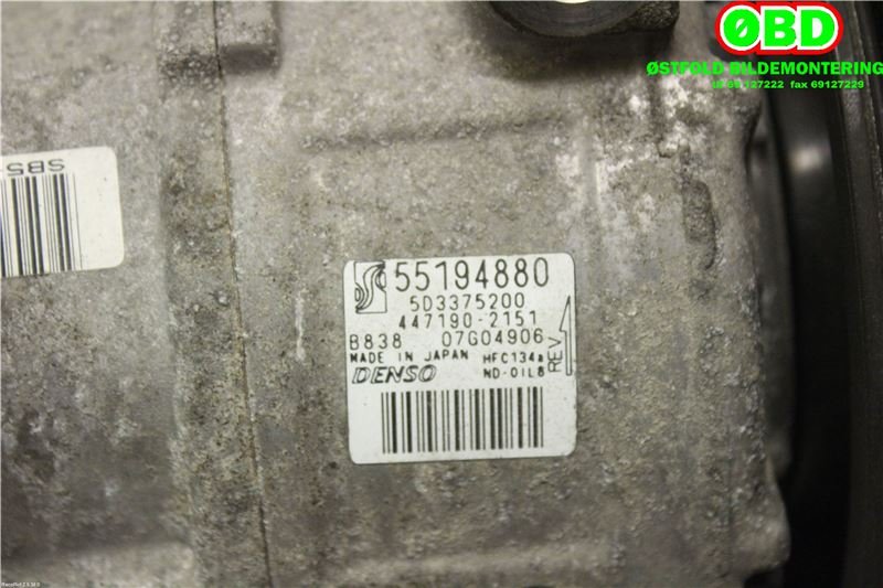 Aircondition kompressor til Fiat Punto 2006-2010 (Type III, Fase 1)  (71795853|)