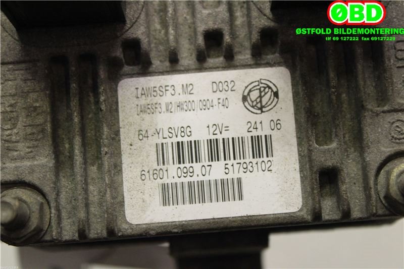 Styreenhet motor til Fiat Punto 2006-2010 (Type III, Fase 1)  (FIAT|51793102|6160109907|)