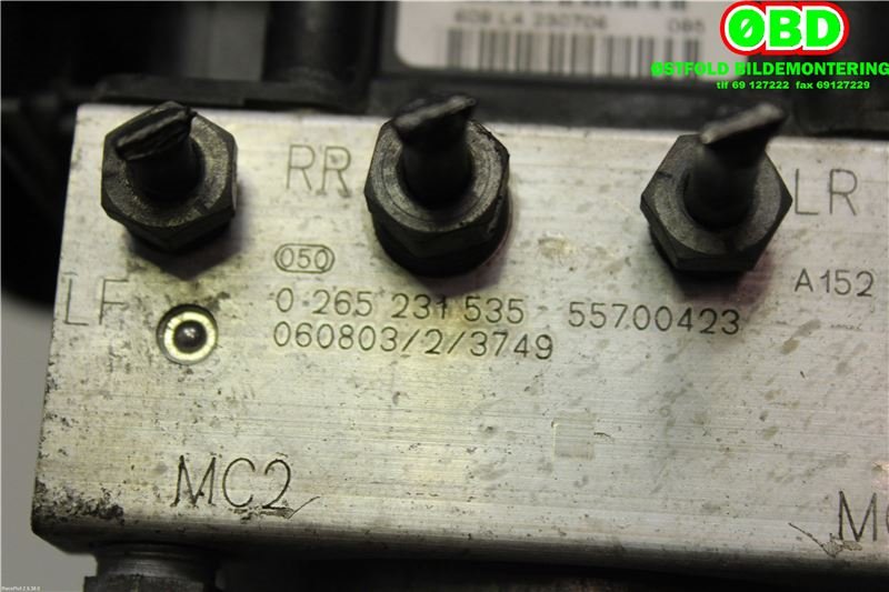 ABS sentral til Fiat Punto 2006-2010 (Type III, Fase 1)  (FIAT|71736524|0265231535|)