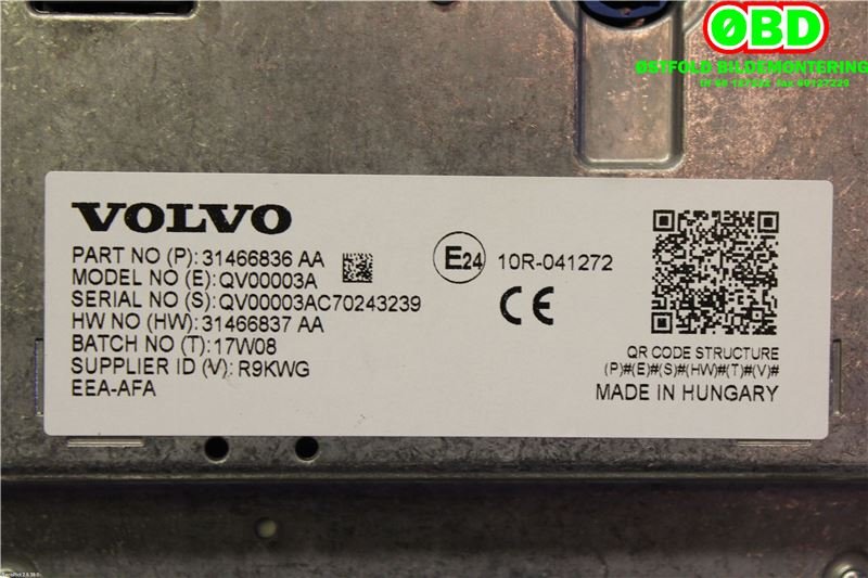 Multimedia display (MCU - Media Controller Unit) til Volvo V90 / V90 CC / S90 2016-->> (VOLVO|36012820||31466836AA)