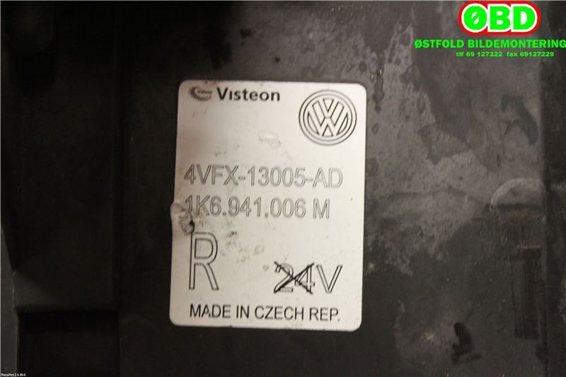Frontlykt høyre halogen til VW Golf V, Combi 2003-2008  (VOLKSWAGEN|1K6 941 006 C|1K6 941 030 C|1K6941006M)