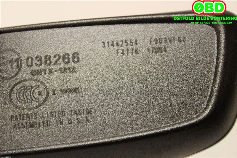 Speil innvendig til Volvo V90 / V90 CC / S90 2016-->>  (VOLVO|31442554|)