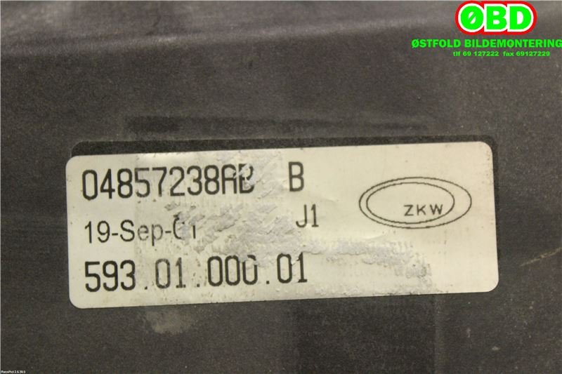 Tåkelykt høyre foran til Chrysler Voyager 2001-2008 (Type IV)  (CHRYSLER|4857238AA|4857238AB)