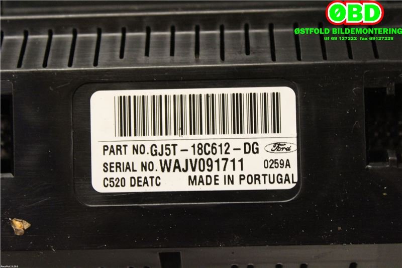 Varmeapparat betjening til Ford Kuga 2013-2019  (FORD|2312513||GJ5T18C612DG)