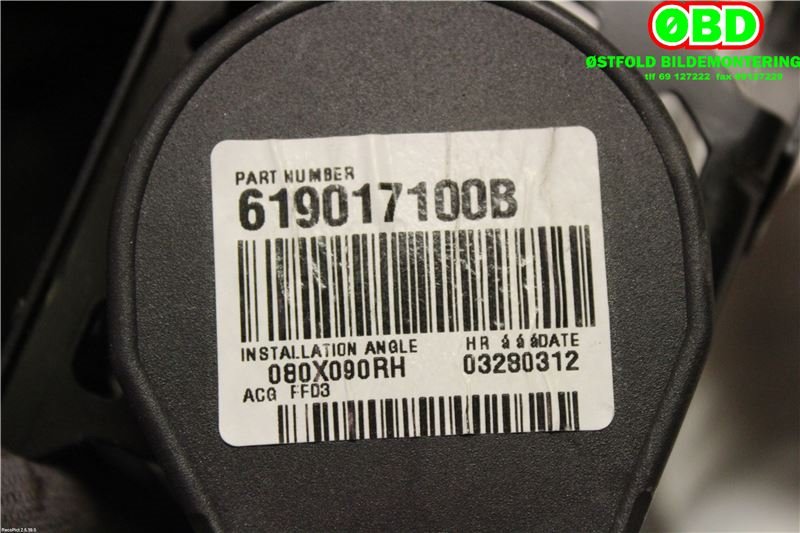 Airbag beltestrammer til Nissan Leaf 2011-2017 (Type I) (NISSAN|868843ND1A|)