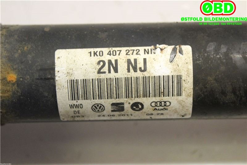 Drivaksel høyre foran til VW Golf VI 2008-2012  (VOLKSWAGEN|1K0 407 272 NN|1K0 407 272 QM|1K0407272NN)