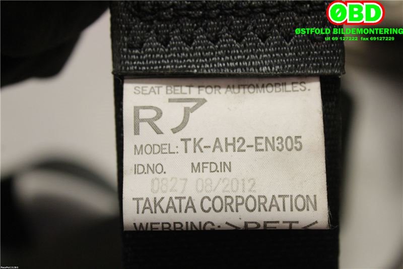 Airbag beltestrammer til Mitsubishi Outlander 2012-2015 (Type III, Fase 1) (MITSUBISHI|7000D533XA|)