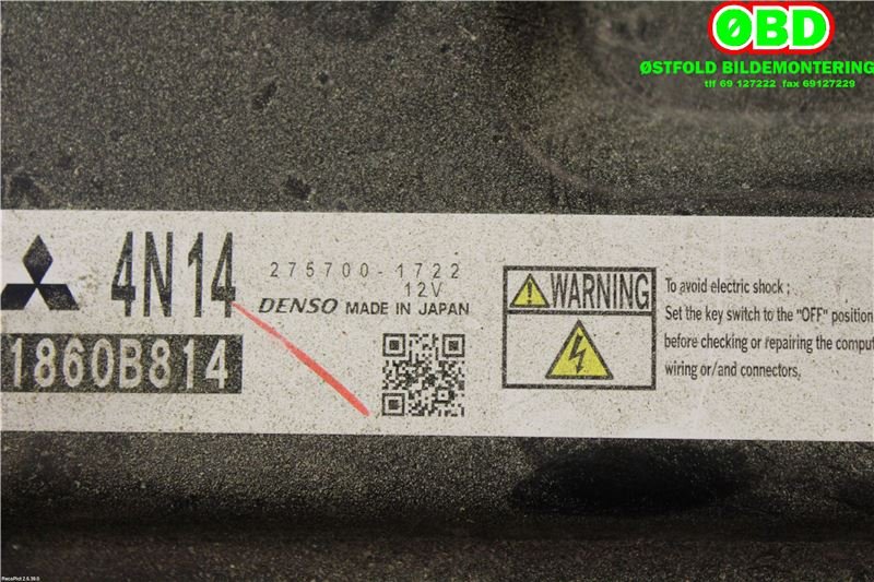 Styreenhet motor til Mitsubishi Outlander 2012-2015 (Type III, Fase 1) (MITSUBISHI|1860B814|)