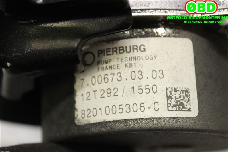 Vakuumpumpe til Nissan Qashqai 2010-2014 (Type I, Fase 2) (NISSAN|1465000Q1F|1465000Q2C|8201005306)