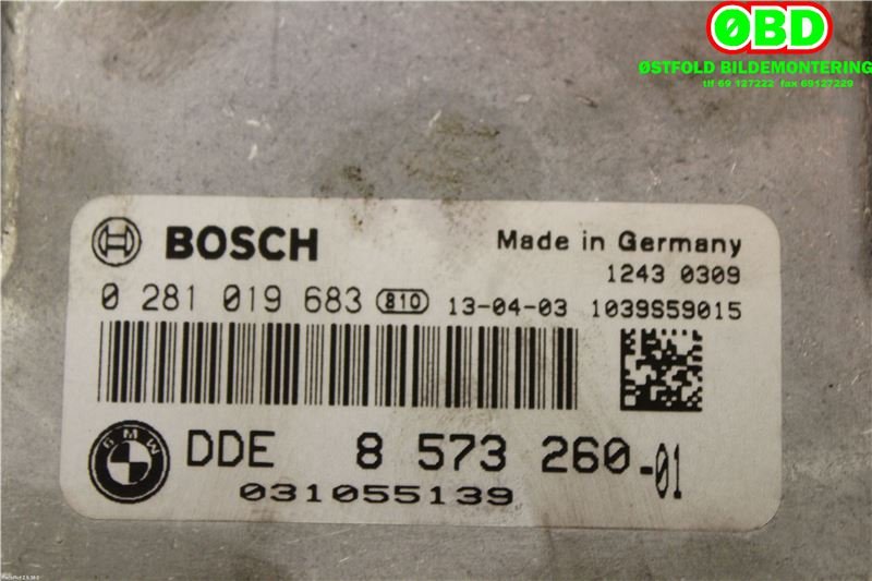 Styreenhet motor til BMW 1-Serie 2011-2015 (Fase 1) (F20/F21) (F20/F21) (|0281019683|8573260)