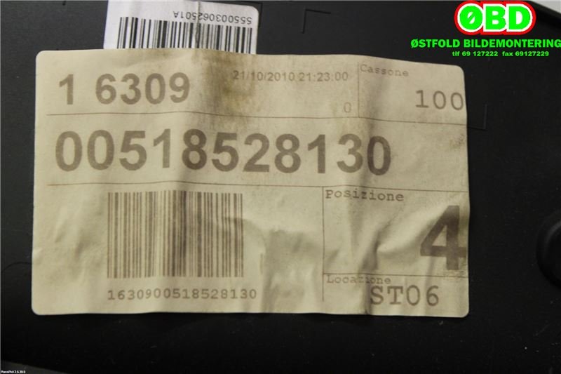 Instrumentpanel til Fiat Punto 2010-->> (Type III, Fase 2) EVO EVO (FIAT||51852813)