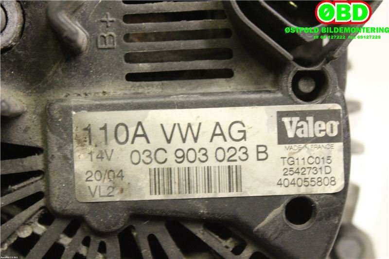 Dynamo til VW Golf V, Combi 2003-2008  (VOLKSWAGEN|03C 903 023 B||03C903023B)