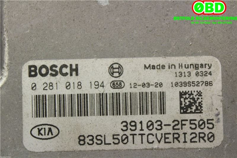 Styreenhet motor til Kia Sportage 2010-2016 (Type III) (KIA|391032F505|0281018194)