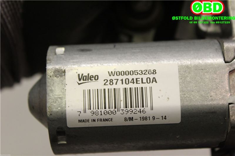 Viskermotor bakrute til Nissan Qashqai 2014-2021 (Type II)  (NISSAN|287104EL0A|W000053268)