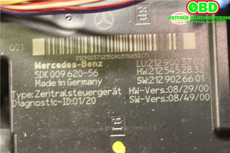 Sikringsboks til Mercedes E-Klasse 2009-2013 (Fase 1) (W212) (W212) (MERCEDES|A 212 900 37 02|A 212 906 06 05|2129003702)