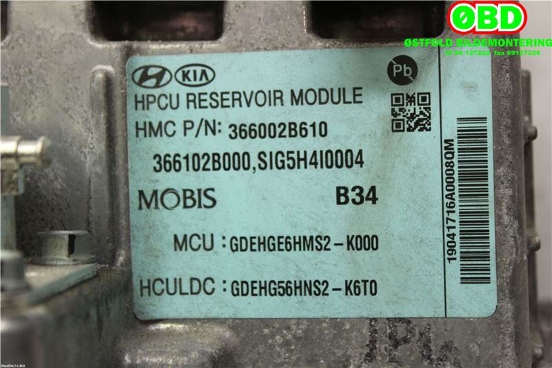DCDC converter hybrid til Kia Niro 2016-2021  (KIA|366002B610|)