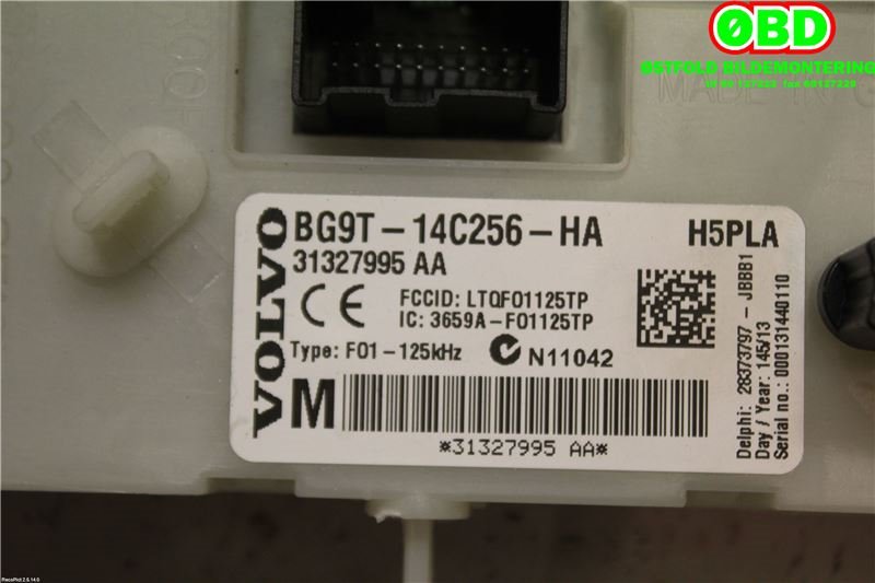 Sikringsboks til Volvo V60/V60 CC 2013-2018 (Type I, Fase 2)  (VOLVO||BG9T14C256HA|31327995AA)