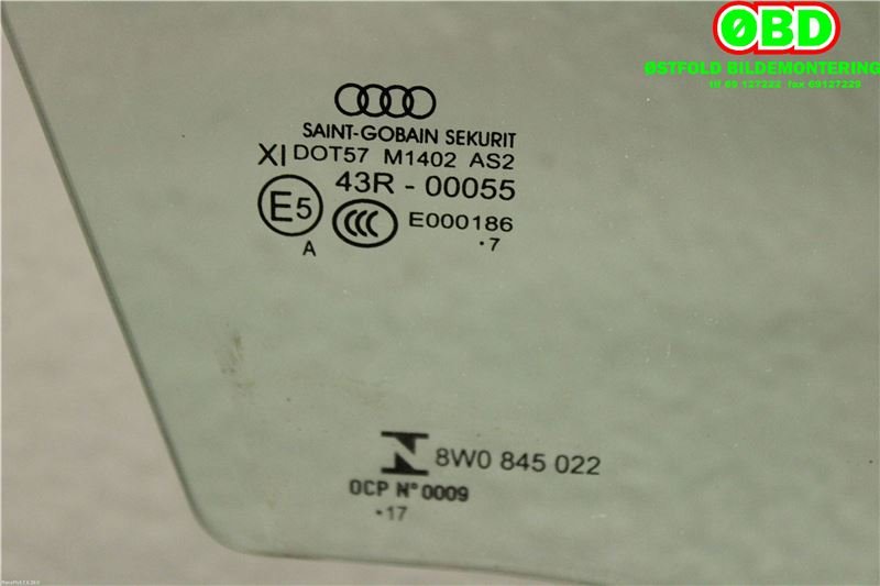 Siderute høyre foran til Audi A4, Allroad 2016-->> (Type II) (B9) (B9) (AUDI|8W0 845 022|)