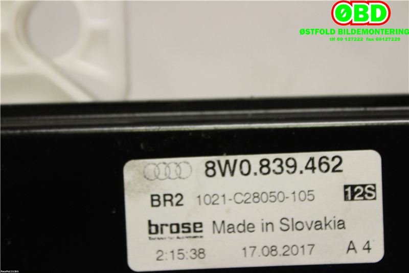 Ruteheis til Audi A4, Allroad 2016-->> (Type II) (B9) (B9) (AUDI|8W0839462|)