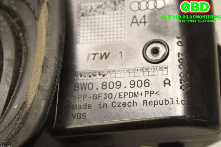 Tanklokk til Audi A4, Allroad 2016-->> (Type II) (B9) (B9) (AUDI|8W0809906A|)
