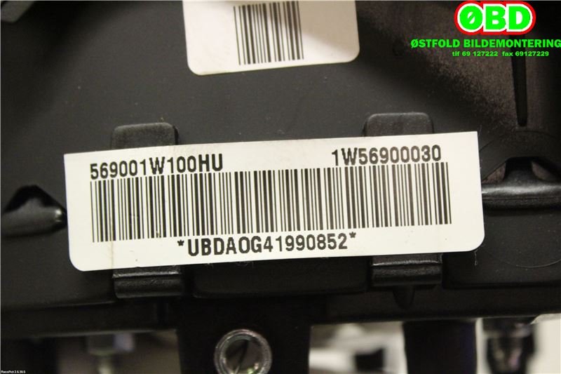 Airbag rattpute til Kia Rio 2011-2017 Type III  (KIA|569001W100HU|)