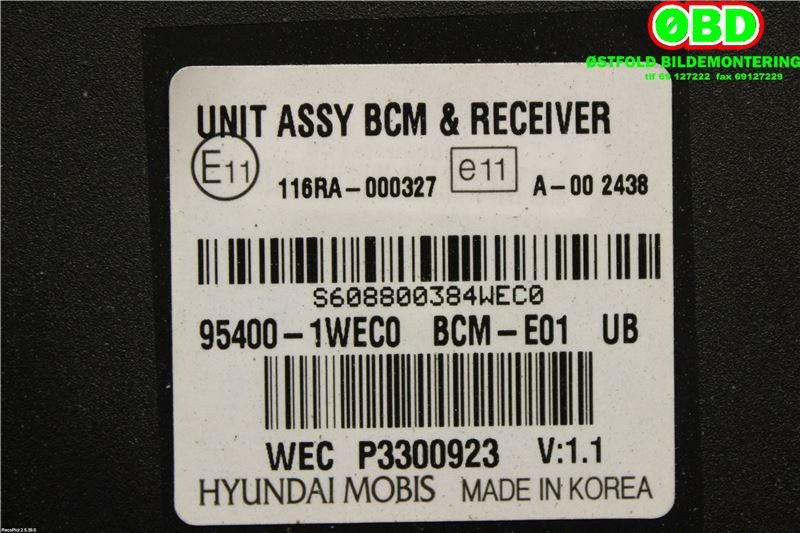 Styreenhet diverse til Kia Rio 2011-2017 Type III  (KIA|954001WEC0|)