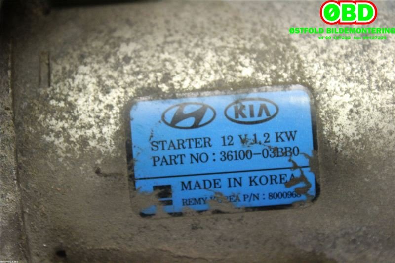 Starter til Kia Rio 2011-2017 Type III  (KIA|3610003BB0|)
