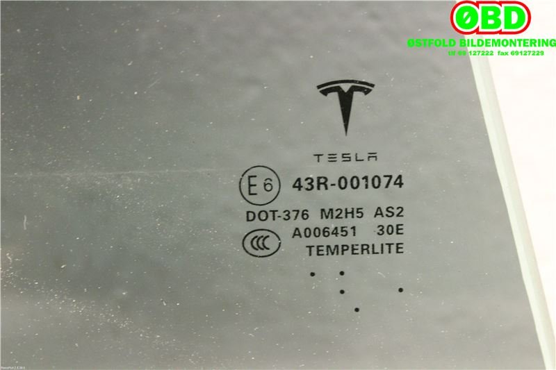 Siderute høyre bak til Tesla Model S 2013-2016 (Fase 1)  (TESLA|6006571-00-B|)