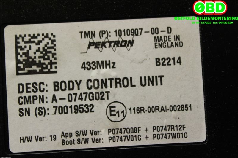 Styreenhet comfort (BCM) til Tesla Model S 2013-2016 (Fase 1)  (TESLA|101090700D|)