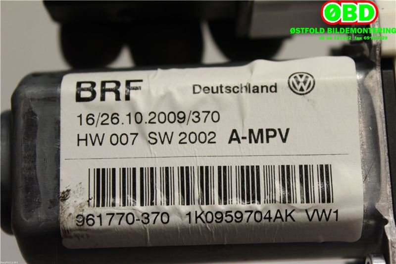 Ruteheis høyre bak til VW Touran 2007-2010 (Type I, Fase 2)  (VOLKSWAGEN|1K0 959 704 AK||1K0959704AK)