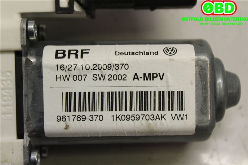 Ruteheis venstre bak til VW Touran 2007-2010 (Type I, Fase 2)  (VOLKSWAGEN|1K0 959 703 AK||1K0959703AK)