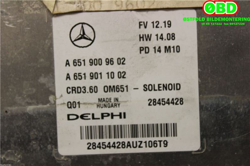 Styreenhet motor til Mercedes GLA 2014-2020 (X156) (X156) (MERCEDES|A 651 900 96 02||6519009602)