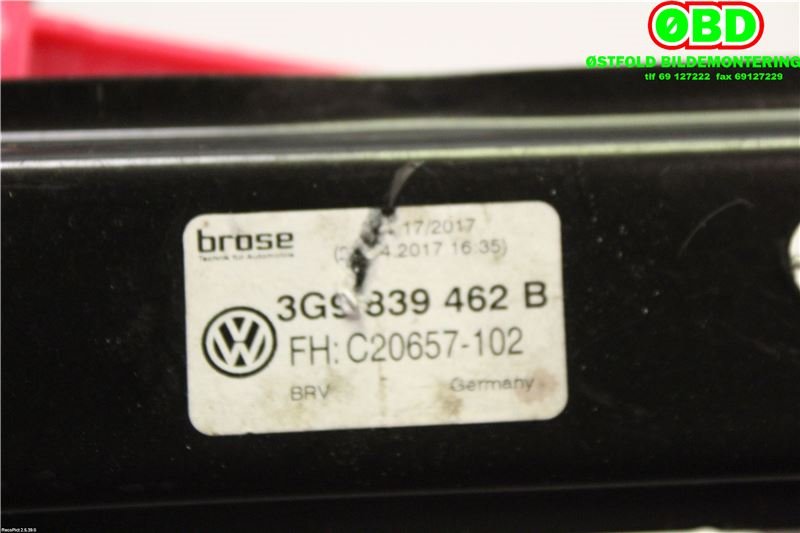 Ruteheis til VW Passat 2015-2019 (Fase 1) (B8) (B8) (VOLKSWAGEN|3G9 839 462 B||3G9839462B)